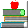 Books with an apple on top 